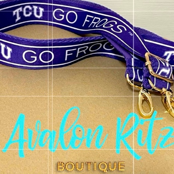 🎉LAST ONE!! NEW Texas Christian University TCU Frogs Reversible Purse Strap - Picture 1 of 2